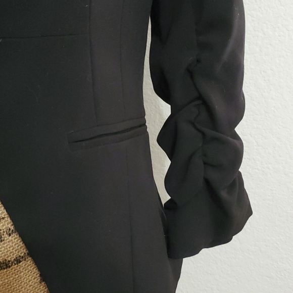 STUDIO JPR Black ruched sleeves single button jacket vlazer coat casual SML - Picture 4 of 7
